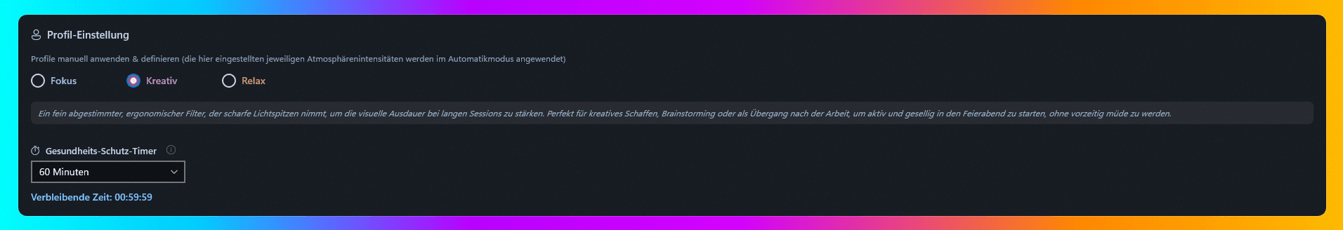 Profil-Einstellung