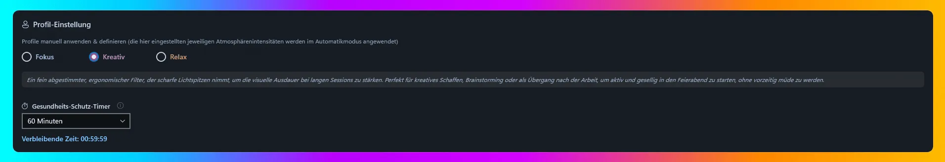 Profil-Einstellung